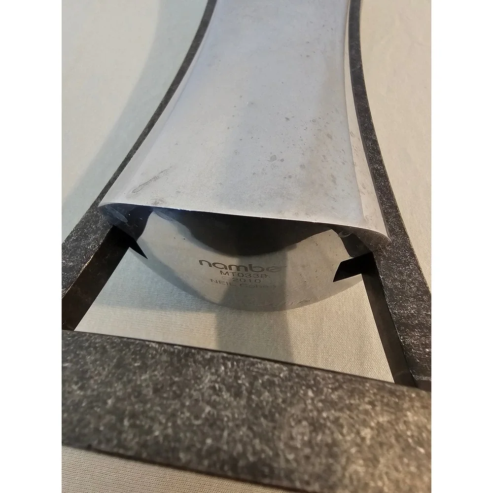 Nambe Neil Cohen MT0338 Silver Alloy and Dark Metal Flared Vase 2010 Modern